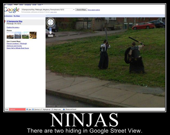 Google Street View - Logro captar a 2 ninjas