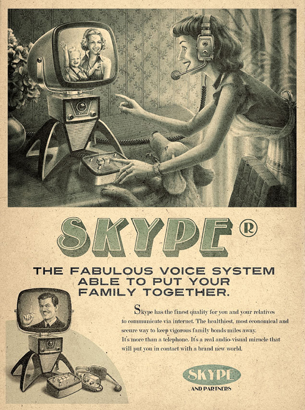Publicidad para Skype en los años 40