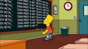 Los Simpsons disculpándose con Judas Priest