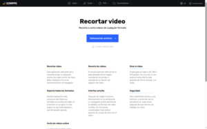 Herramienta Recortar video de 123apps.com mostrando el botón para seleccionar un archivo